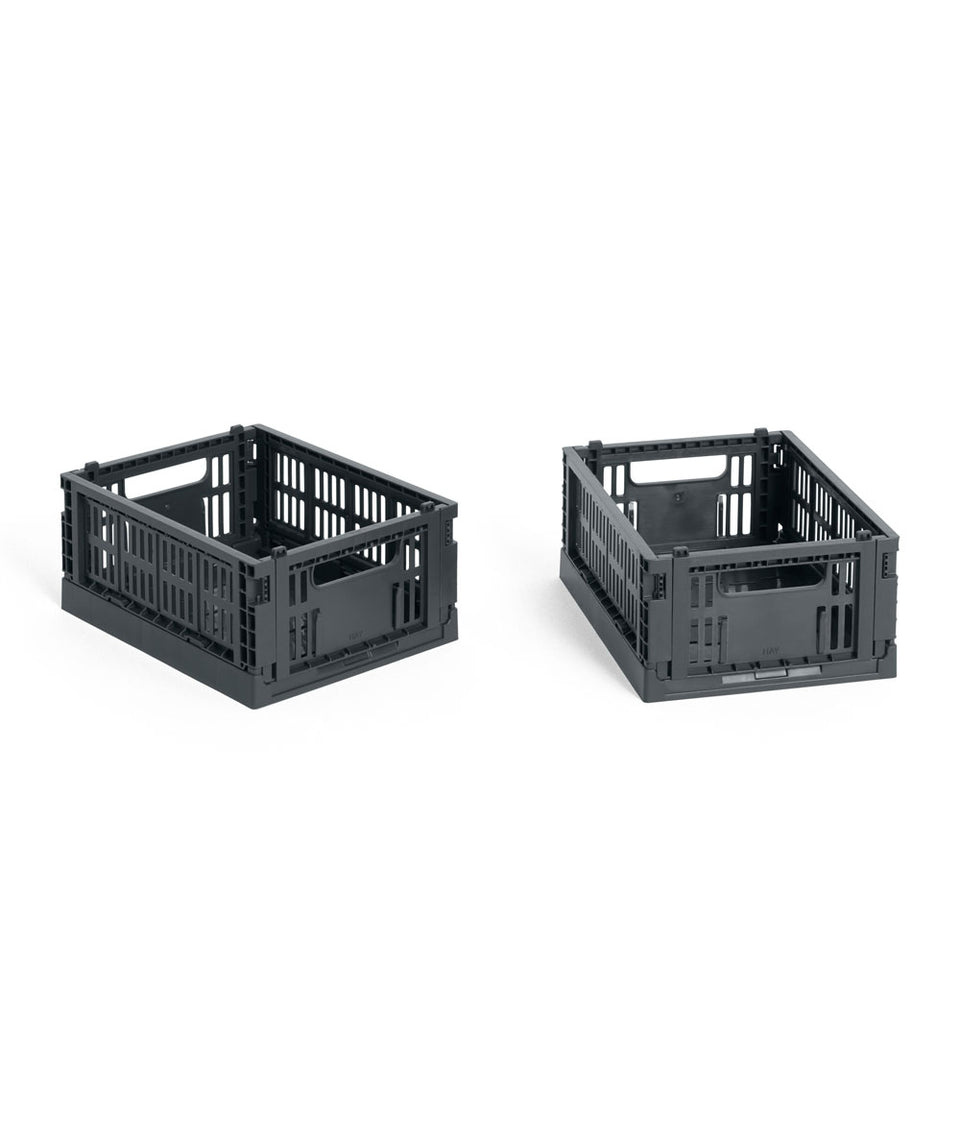 HAY Set of Two Mini Recycled Colour Crates