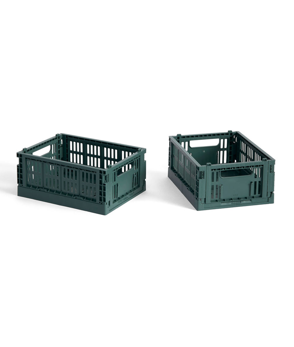 HAY Set of Two Mini Recycled Colour Crates