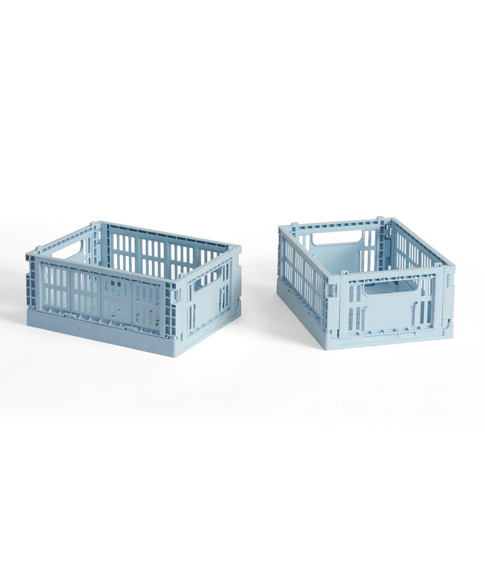 HAY Set of Two Mini Recycled Colour Crates