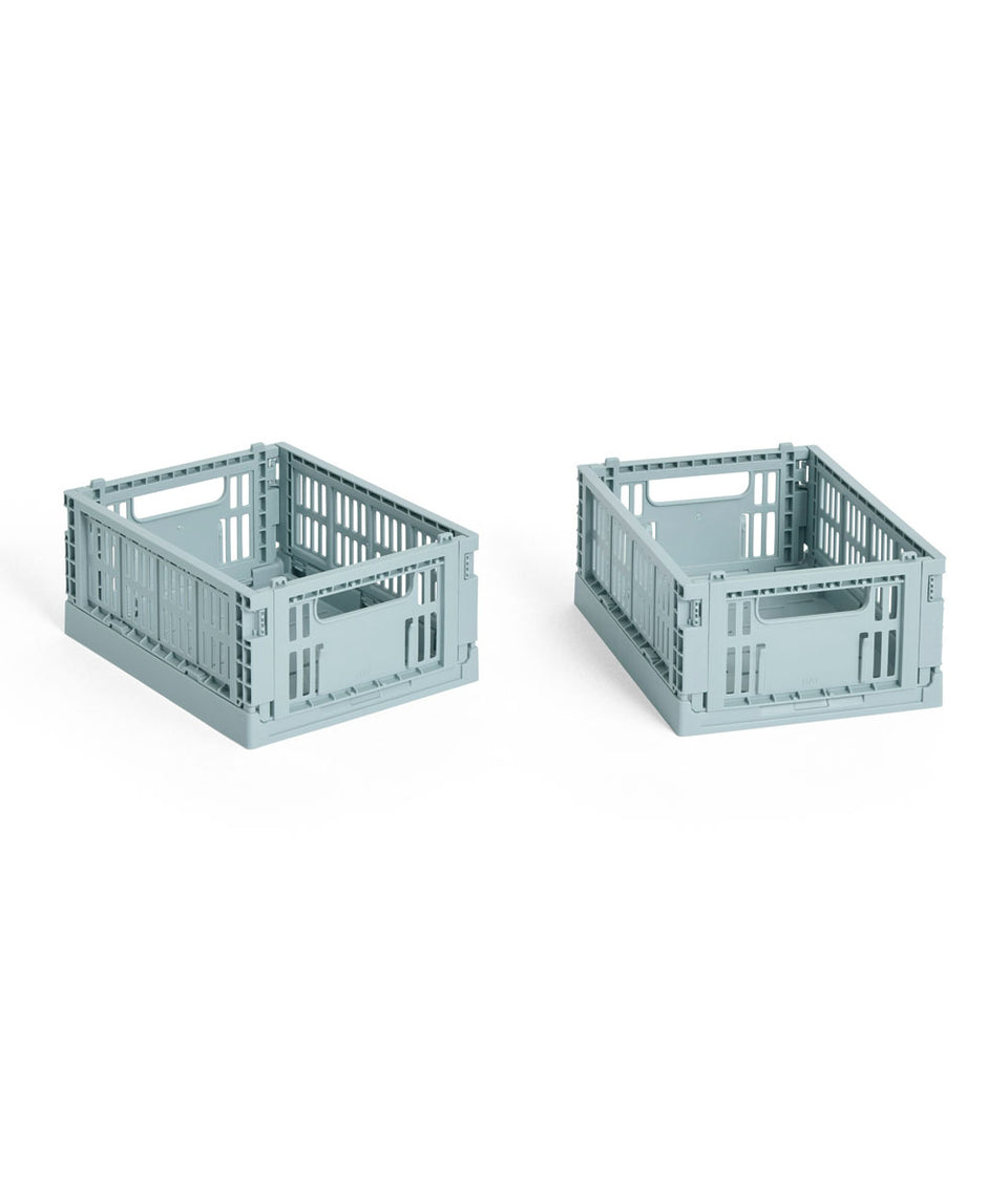 HAY Set of Two Mini Recycled Colour Crates