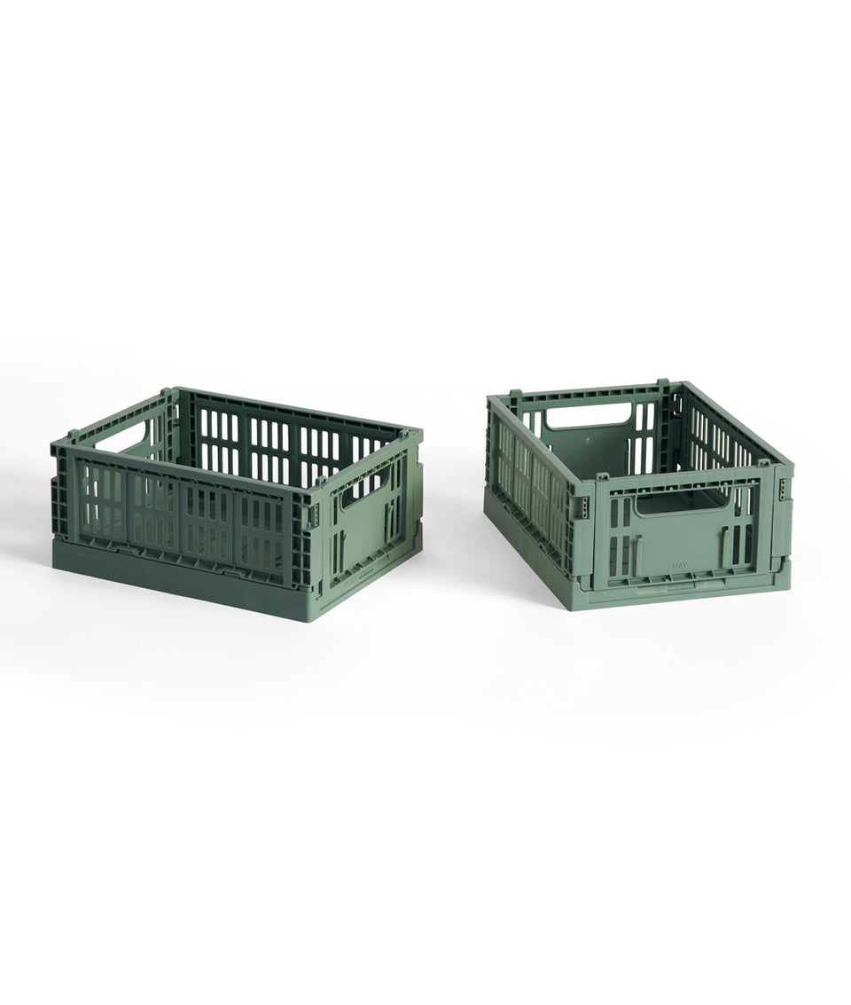 HAY Set of Two Mini Recycled Colour Crates