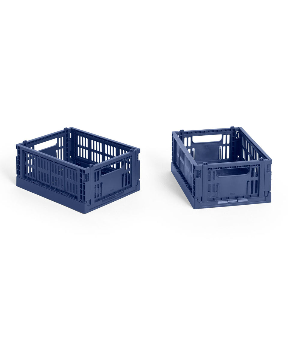 HAY Set of Two Mini Recycled Colour Crates
