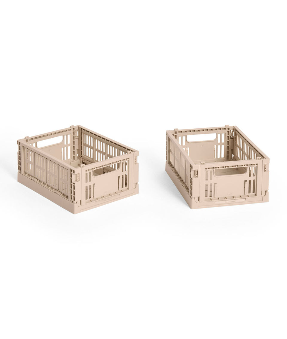 HAY Set of Two Mini Recycled Colour Crates