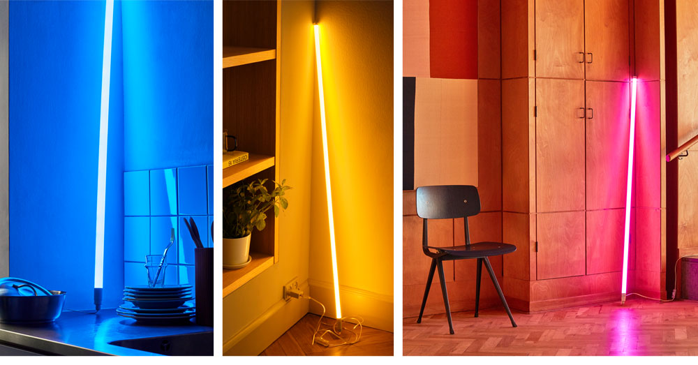 HAY's LED tubes are available in 5 colours and 3 sizes