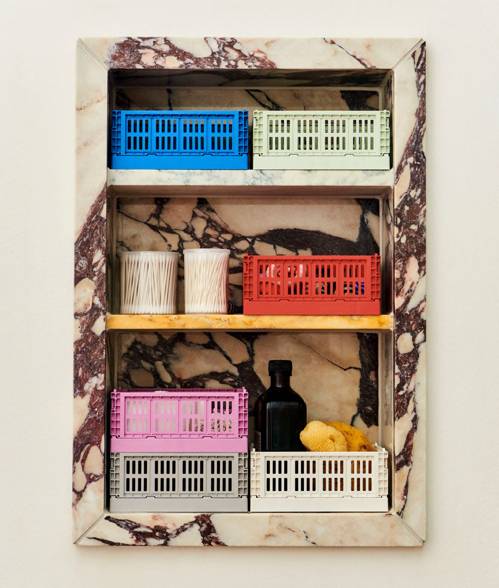 HAY Set of Two Mini Recycled Colour Crates