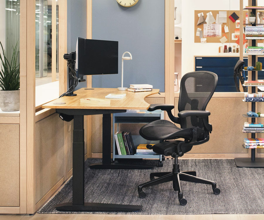 A Herman Miller Aeron with a Fully Jarvis Desk at sitting height
