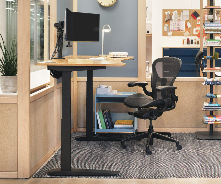 A Herman Miller Aeron with a Fully Jarvis Desk at standing height